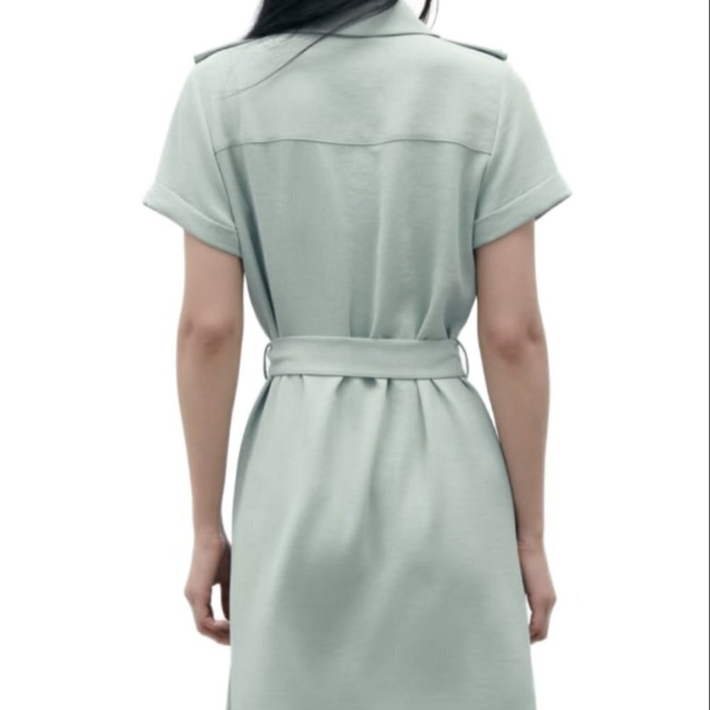 ZARA SHIRT DRESS WITH BELT SIZE XXL MINT | 3035/522 - Picture 4 of 8